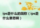 ips是什么的簡稱（ips是什么意思啊）