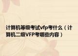 計算機等級考試vfp考什么（計算機二級VFP考哪些內(nèi)容）