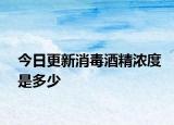 今日更新消毒酒精濃度是多少