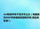 dnf傷害字體不顯示怎么辦（電腦因為DNF字體模糊而替換字體,但是老失敗!）