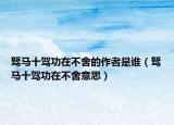 駑馬十駕功在不舍的作者是誰（駑馬十駕功在不舍意思）