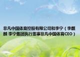 非凡中國體育控股有限公司和李寧（李麒麟 李寧集團執(zhí)行董事非凡中國體育CEO）