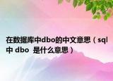 在數(shù)據(jù)庫(kù)中dbo的中文意思（sql中 dbo  是什么意思）