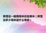 降雪量一般用毫米還是厘米（降雪量多少毫米是什么意思）