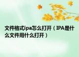 文件格式ipa怎么打開（IPA是什么文件用什么打開）