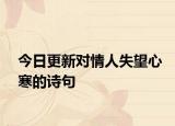 今日更新對情人失望心寒的詩句