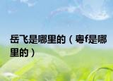 岳飛是哪里的（粵f是哪里的）