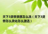 天下3靈獸資質(zhì)怎么洗（天下3靈獸怎么靈化怎么激活）