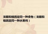 龍眼和桂圓是同一種食物（龍眼和桂圓是同一種水果嗎）