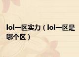 lol一區(qū)實力（lol一區(qū)是哪個區(qū)）