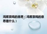 鴻雁哀鳴的意思（鴻雁哀鳴的意思是什么）