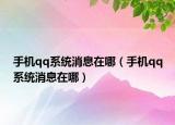 手機(jī)qq系統(tǒng)消息在哪（手機(jī)qq系統(tǒng)消息在哪）