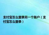 支付寶怎么登錄另一個(gè)賬戶（支付寶怎么登錄）