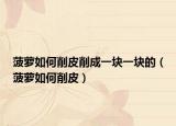 菠蘿如何削皮削成一塊一塊的（菠蘿如何削皮）