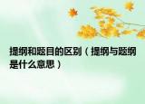 提綱和題目的區(qū)別（提綱與題綱是什么意思）
