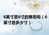 6英寸是6寸的意思嗎（6英寸是多少寸）