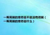 一籌莫展的意思是不是沒(méi)有進(jìn)展（一籌莫展的意思是什么）