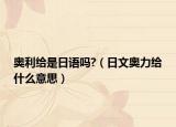 奧利給是日語(yǔ)嗎?（日文奧力給什么意思）