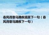 春風(fēng)得意馬蹄疾搞笑下一句（春風(fēng)得意馬蹄疾下一句）