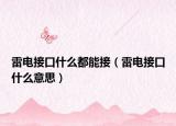 雷電接口什么都能接（雷電接口什么意思）