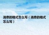 消息的格式怎么寫（消息的格式怎么寫）