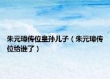 朱元璋傳位皇孫兒子（朱元璋傳位給誰了）