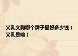 義乳文胸哪個(gè)牌子最好多少錢（義乳是啥）