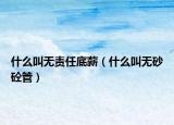 什么叫無責(zé)任底薪（什么叫無砂砼管）