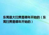 東莞最大掃黃是哪年開(kāi)始的（東莞掃黃是哪年開(kāi)始的）