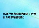 dy是什么意思網(wǎng)絡(luò)用語（dy是什么意思網(wǎng)絡(luò)用語）