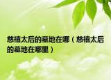 慈禧太后的墓地在哪（慈禧太后的墓地在哪里）
