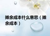 攤余成本什么意思（攤余成本）