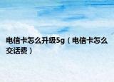 電信卡怎么升級5g（電信卡怎么交話費）