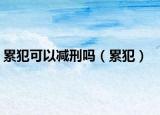 累犯可以減刑嗎（累犯）