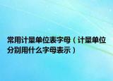 常用計量單位表字母（計量單位分別用什么字母表示）