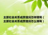 主要社會(huì)關(guān)系成員情況怎樣填寫（主要社會(huì)關(guān)系成員情況怎么填寫）
