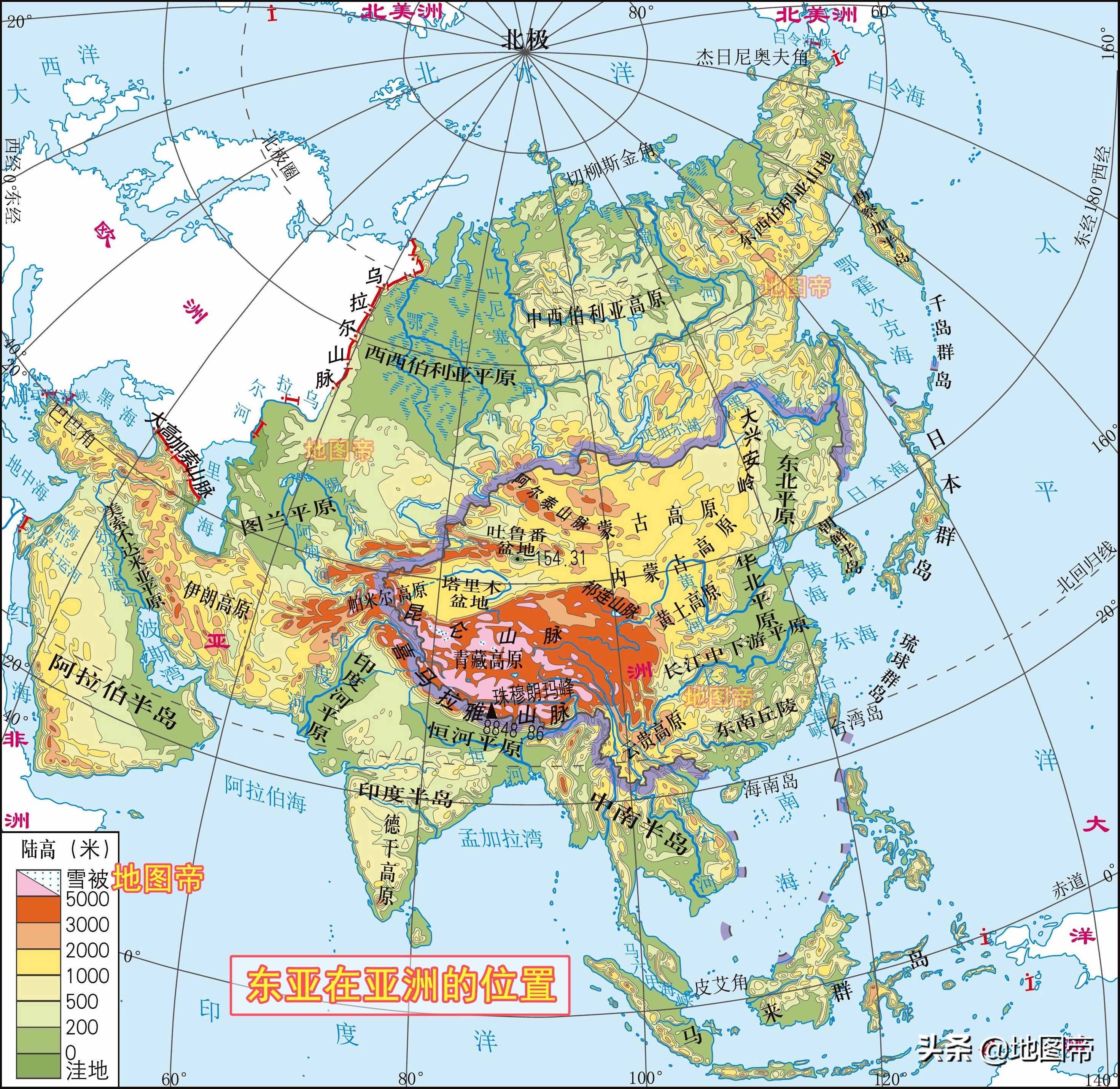 世界七大洲地形圖（12圖）