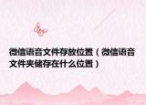 微信語音文件存放位置（微信語音文件夾儲(chǔ)存在什么位置）