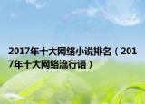 2017年十大網(wǎng)絡(luò)小說排名（2017年十大網(wǎng)絡(luò)流行語）