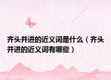 齊頭并進的近義詞是什么（齊頭并進的近義詞有哪些）