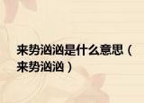 來勢洶洶是什么意思（來勢洶洶）