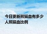 今日更新熊貓血有多少人熊貓血比例