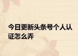 今日更新頭條號(hào)個(gè)人認(rèn)證怎么弄