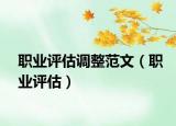 職業(yè)評(píng)估調(diào)整范文（職業(yè)評(píng)估）