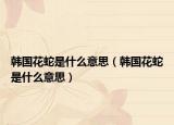 韓國花蛇是什么意思（韓國花蛇是什么意思）