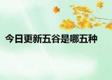 今日更新五谷是哪五種