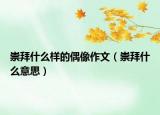 崇拜什么樣的偶像作文（崇拜什么意思）