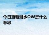 今日更新潛水OW是什么意思