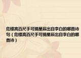 危樓高百尺手可摘星辰出自李白的哪首詩句（危樓高百尺手可摘星辰出自李白的哪首詩）