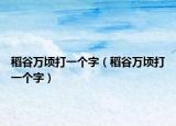 稻谷萬頃打一個字（稻谷萬頃打一個字）